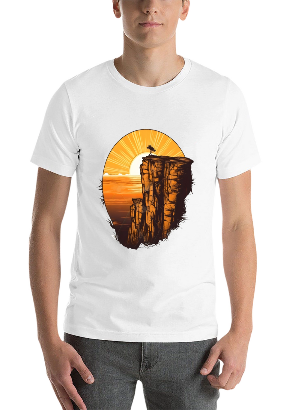 Cliff & Sunset Graphic Tee - Black