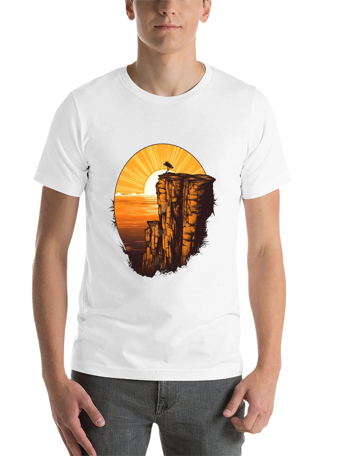 Cliff & Sunset Graphic Tee - Black