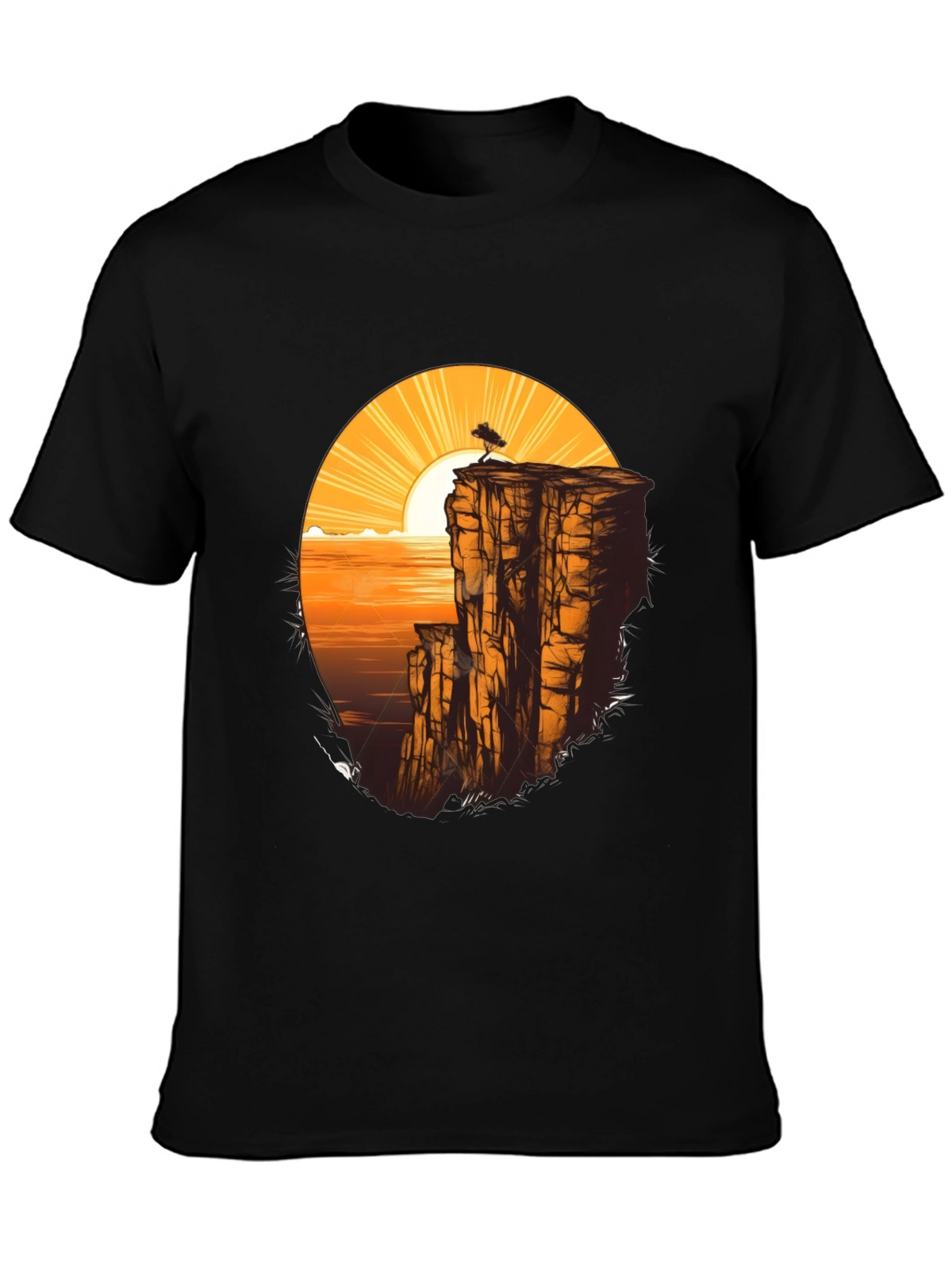 Cliff & Sunset Graphic Tee - Black