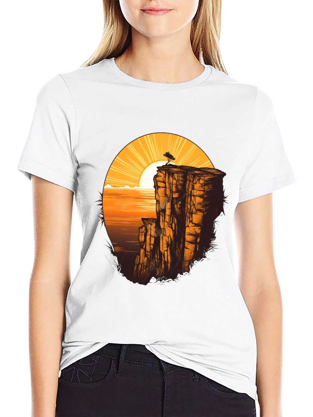 Cliff & Sunset Graphic Tee - Black