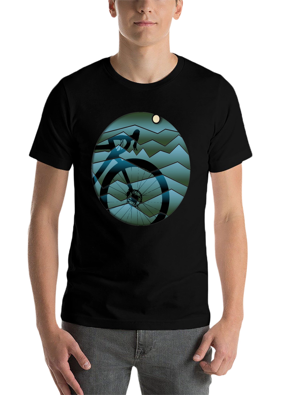 Cycle Scene Graphic Tee - Black