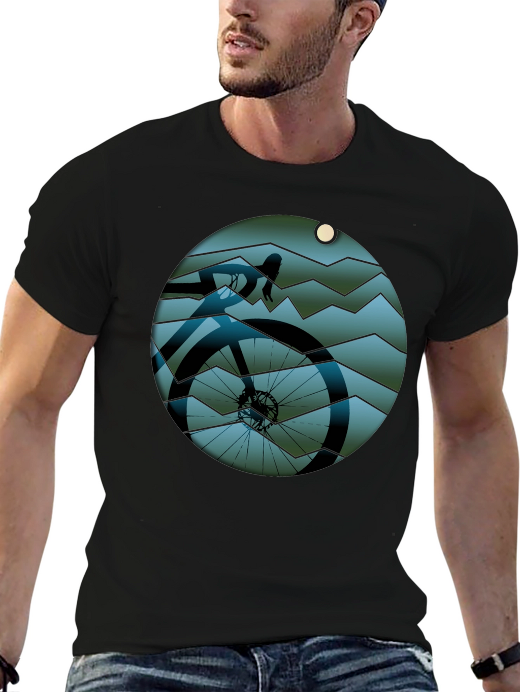 Cycle Scene Graphic Tee - Black
