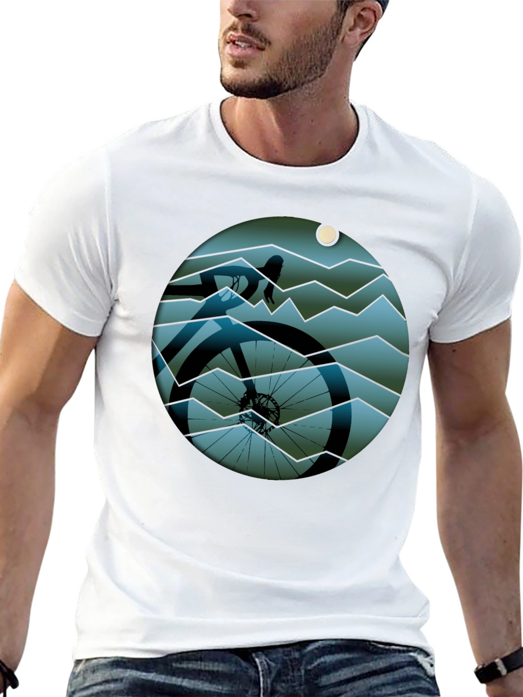 Cycle Scene Graphic Tee - Black