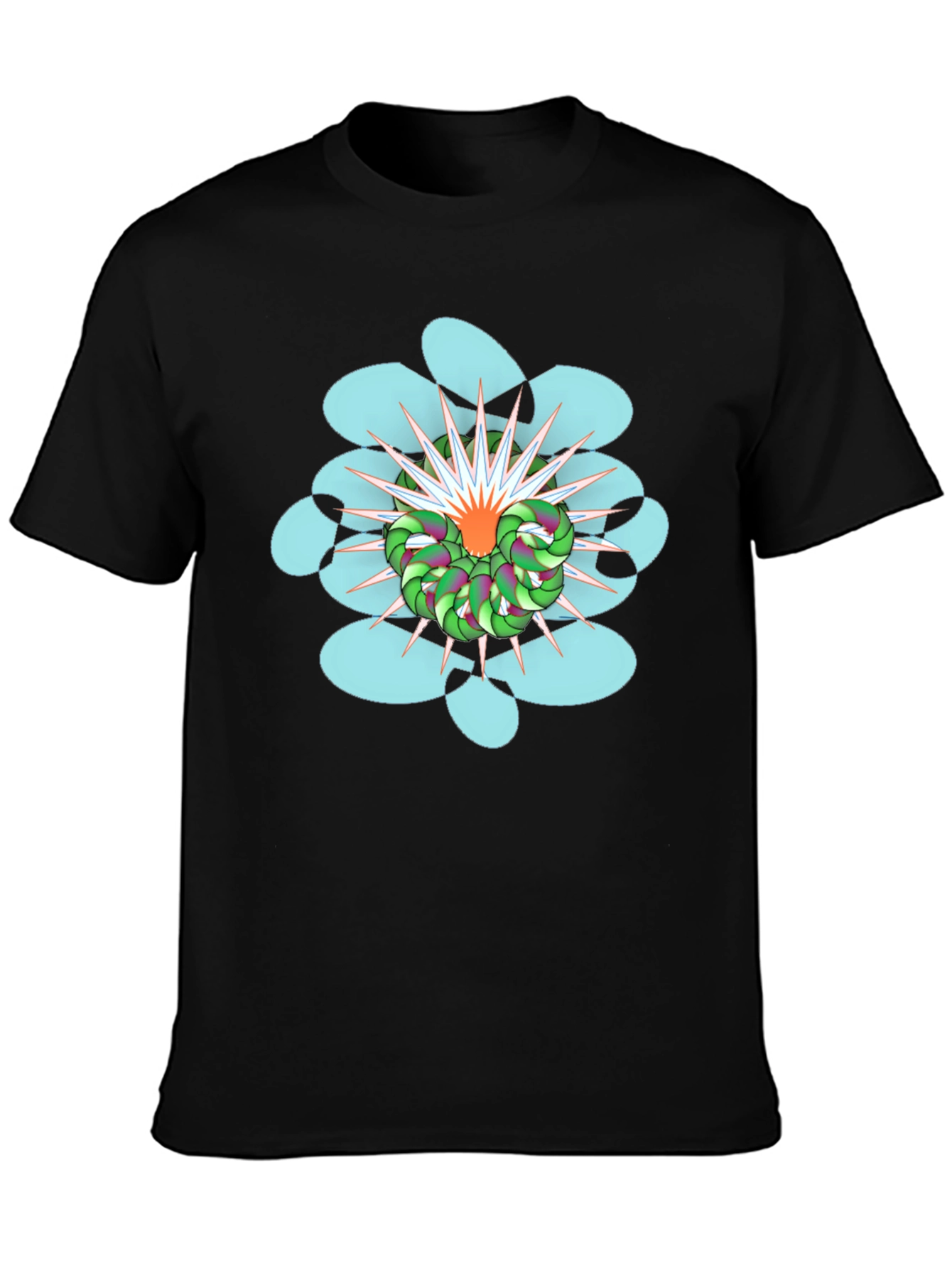 Abstract Graphic Print Black T-Shirt