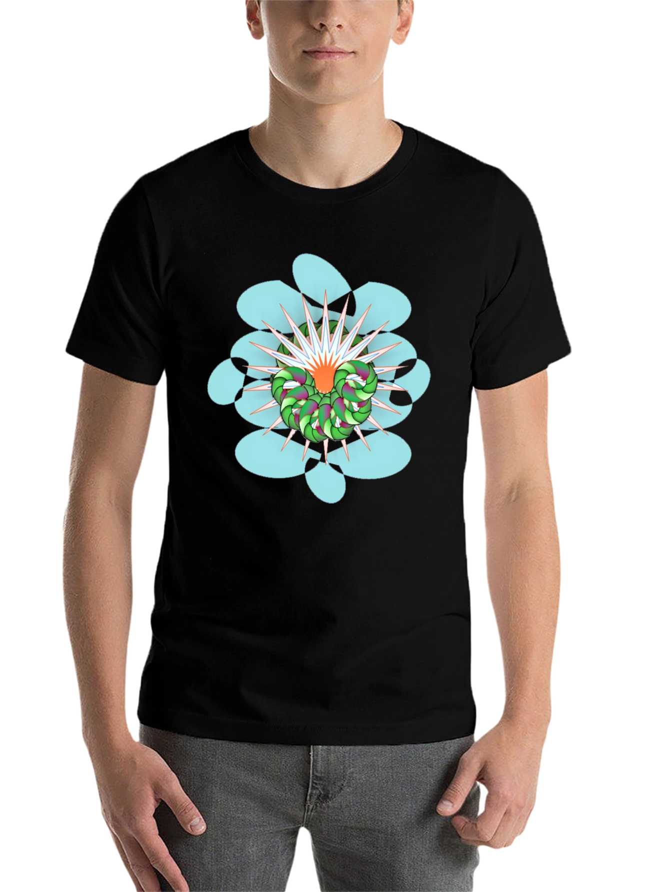 Abstract Graphic Print Black T-Shirt