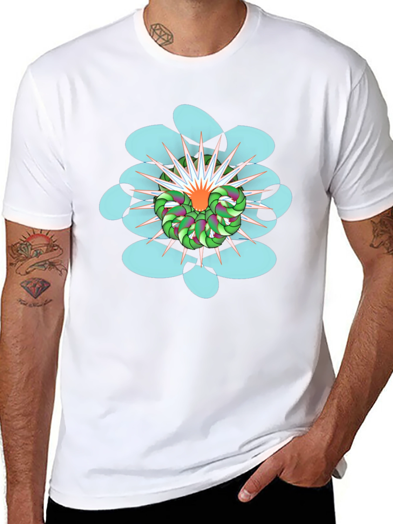 Abstract Graphic Print Black T-Shirt