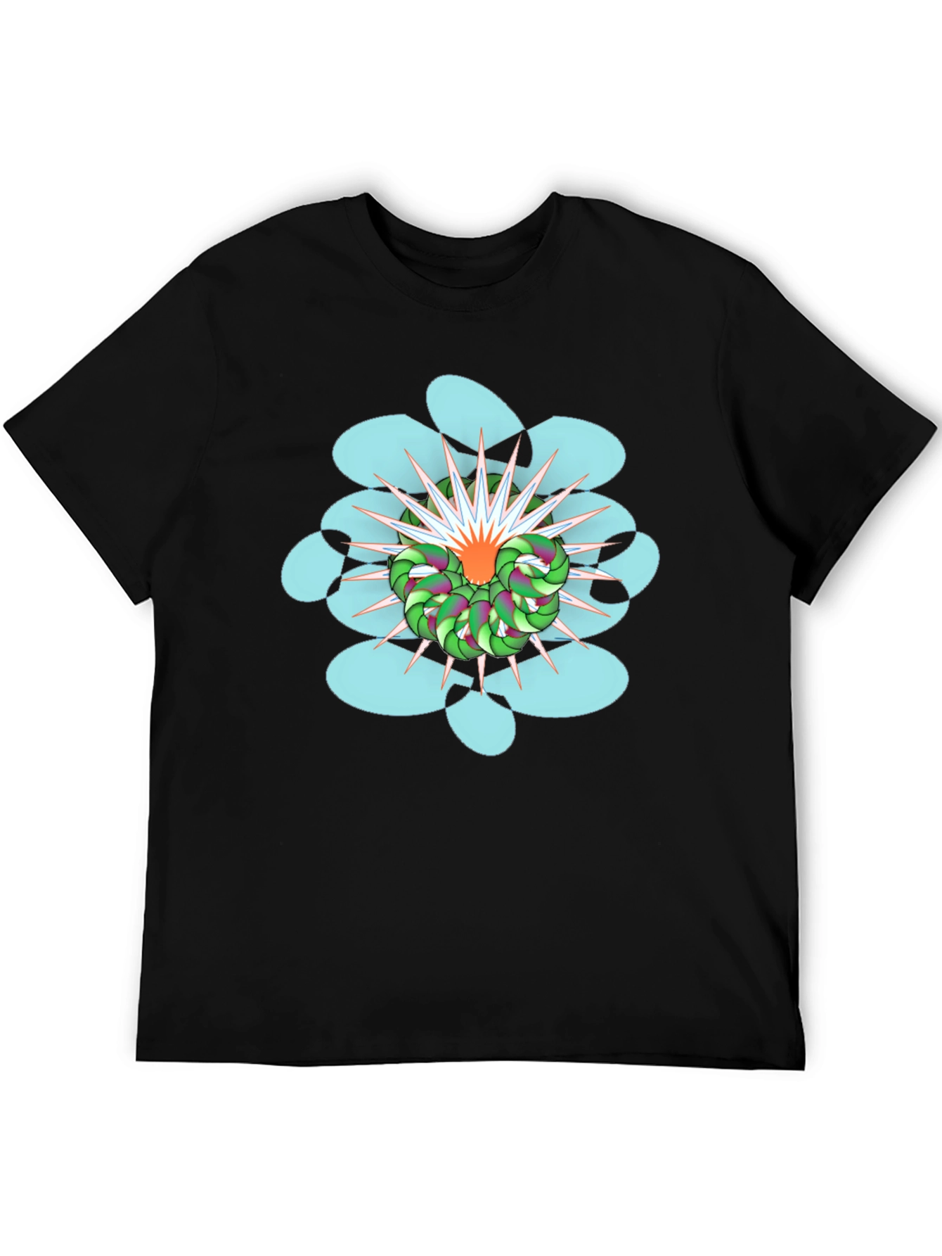 Abstract Graphic Print Black T-Shirt