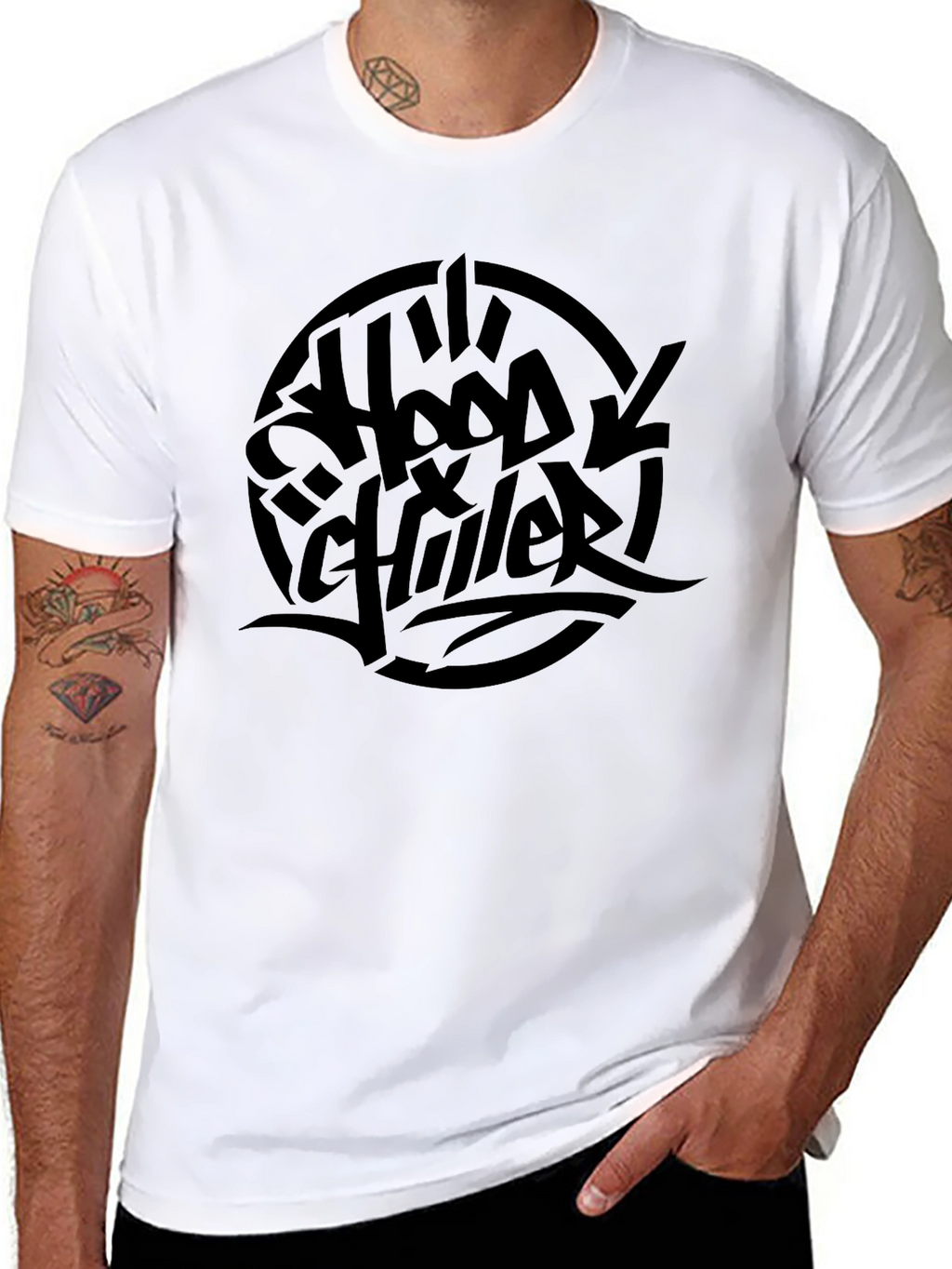 Hood Chiller Black Graphic Tee