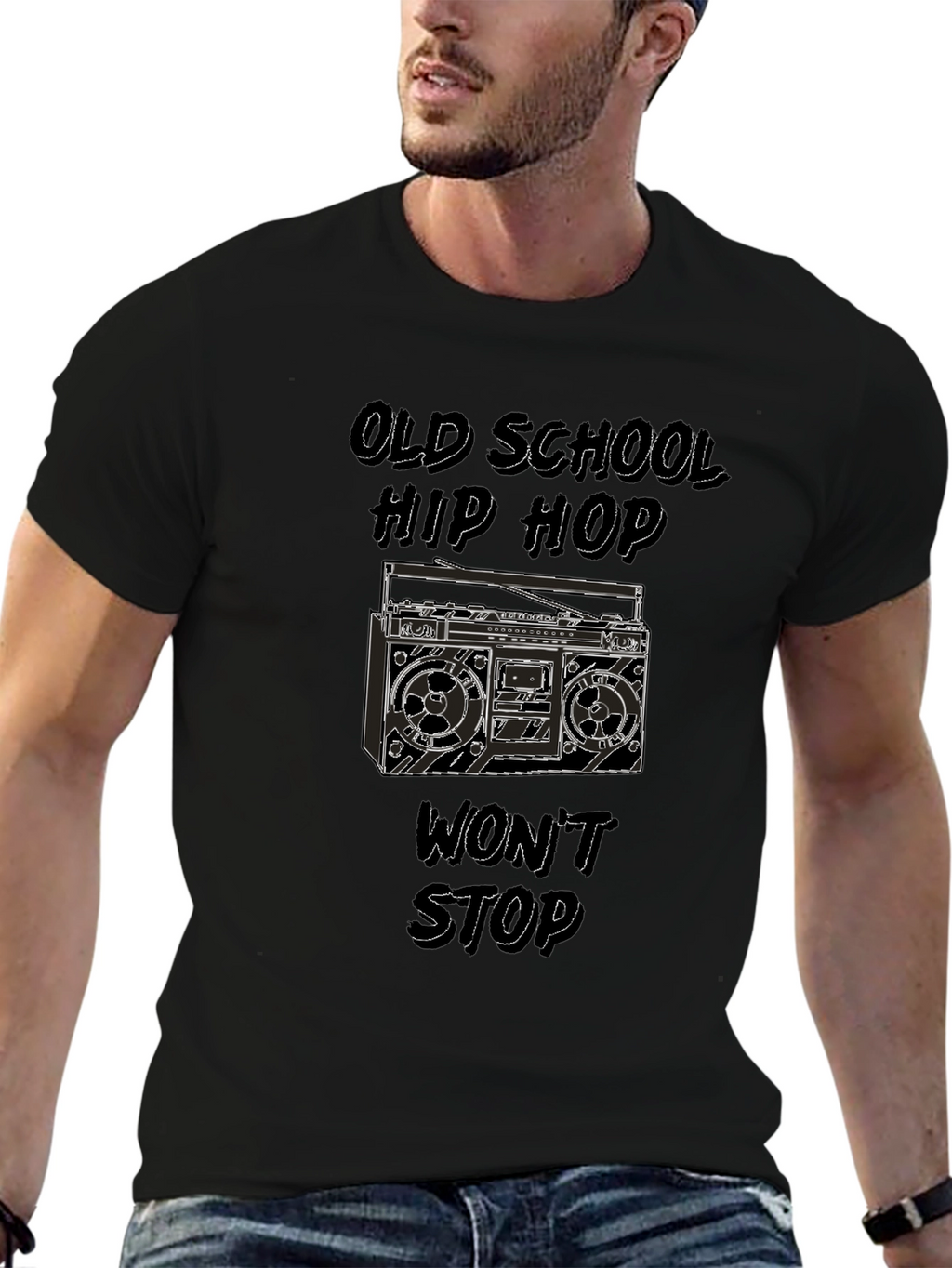 Old School Hip Hop Boombox Graphic Tee