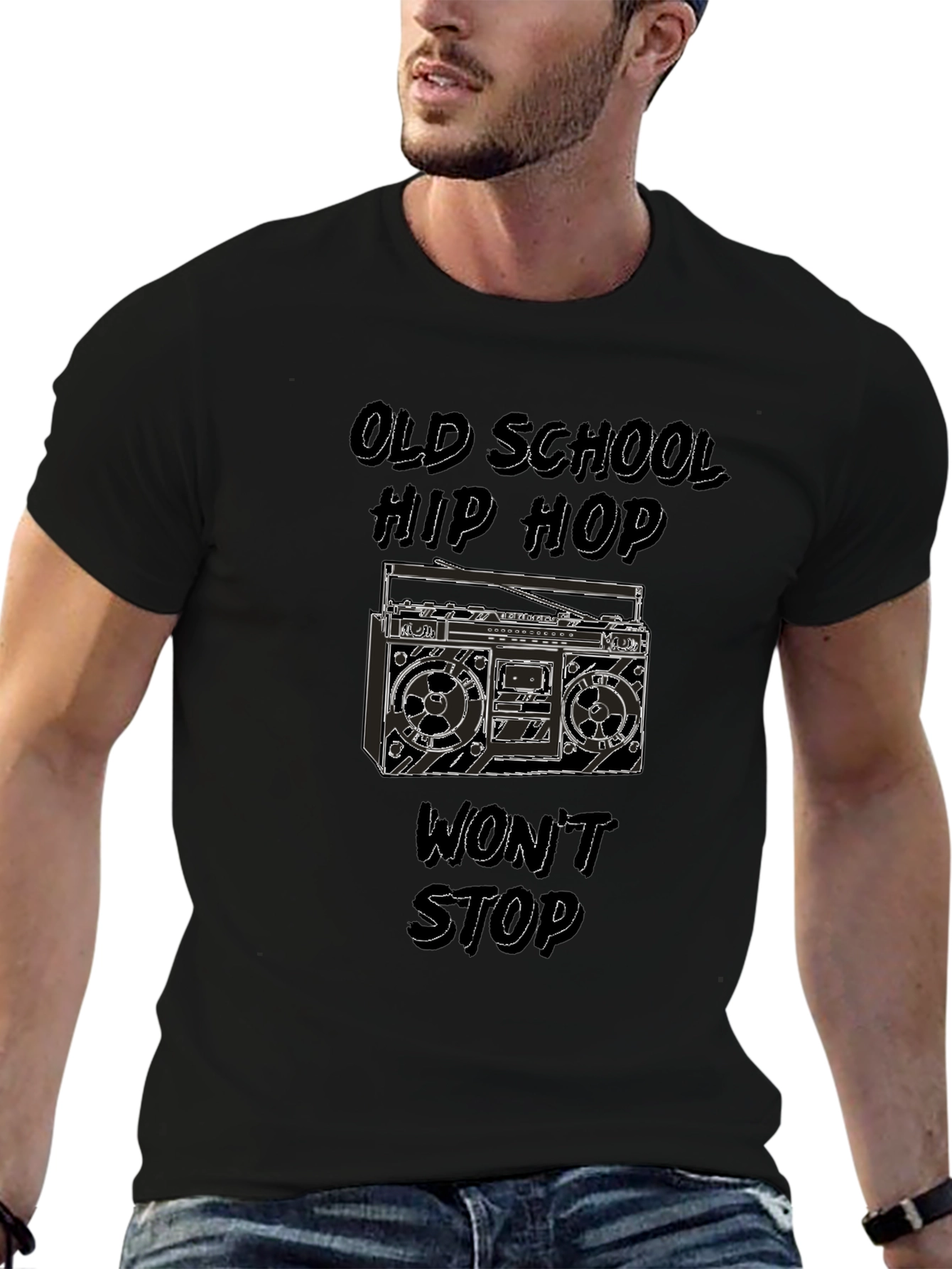 Old School Hip Hop Boombox Graphic Tee