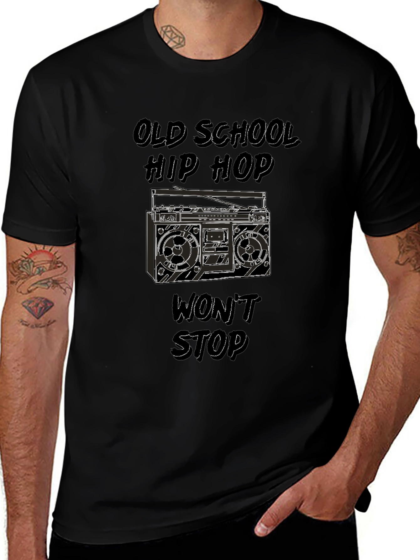Old School Hip Hop Boombox Graphic Tee