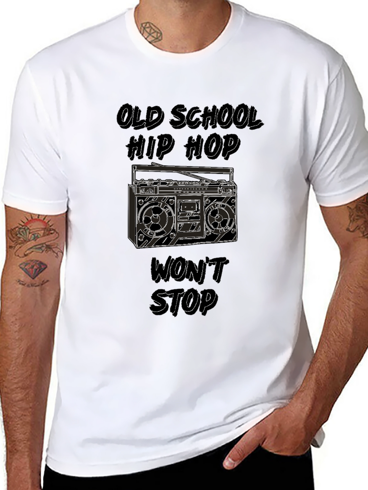 Old School Hip Hop Boombox Graphic Tee