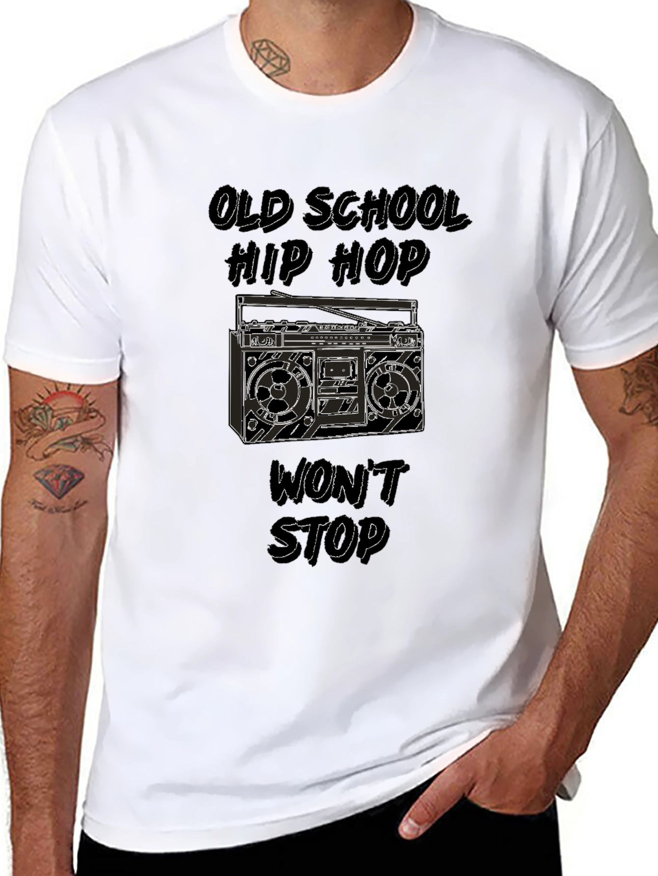 Old School Hip Hop Boombox Graphic Tee