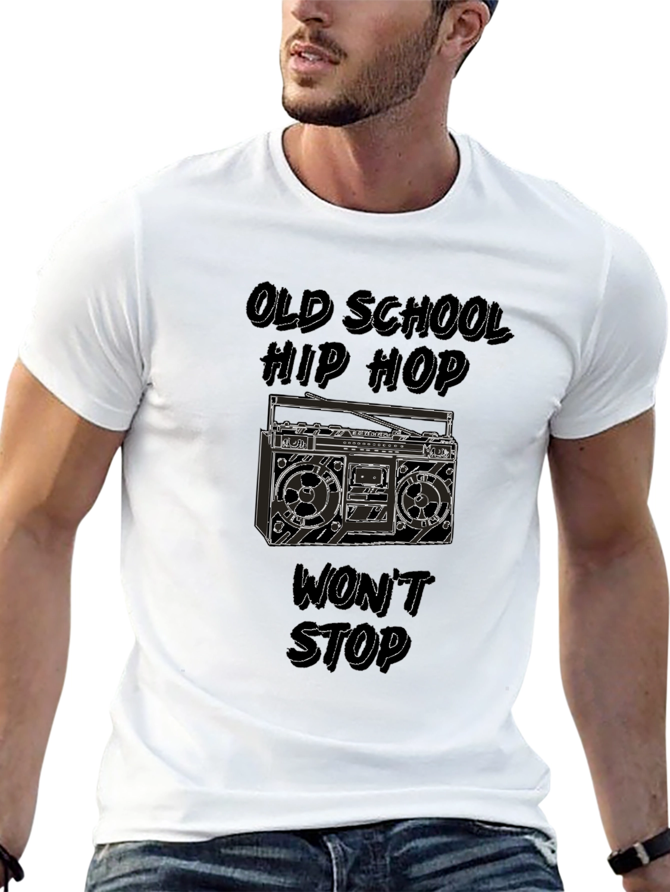 Old School Hip Hop Boombox Graphic Tee
