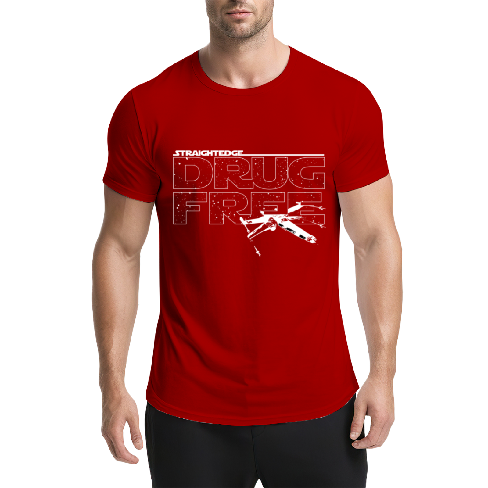 Straight Edge X-Wing Star Wars Fan Graphic T-Shirt