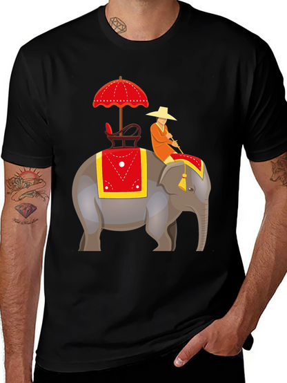 Elephant Rider Graphic Tee - Unique Design