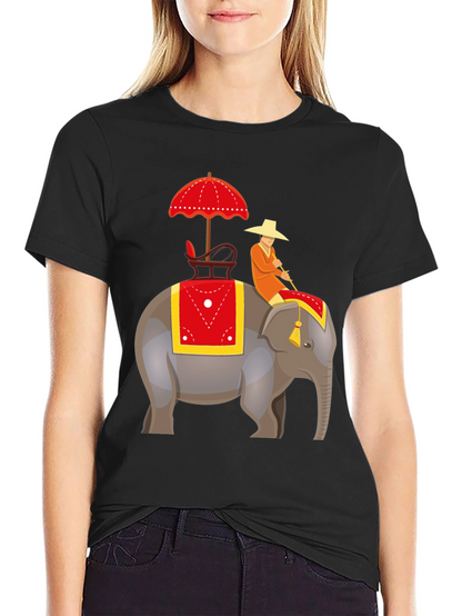 Elephant Rider Graphic Tee - Unique Design