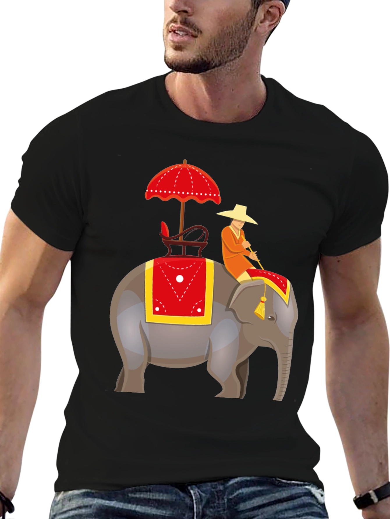 Elephant Rider Graphic Tee - Unique Design