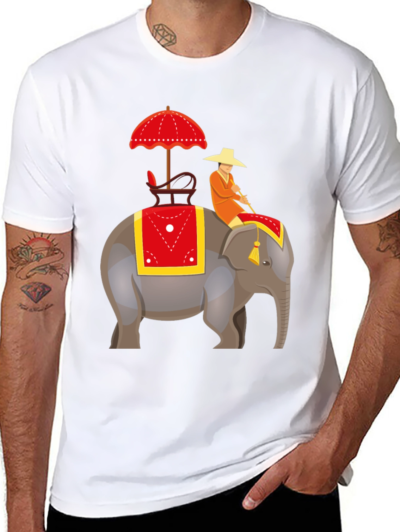 Elephant Rider Graphic Tee - Unique Design