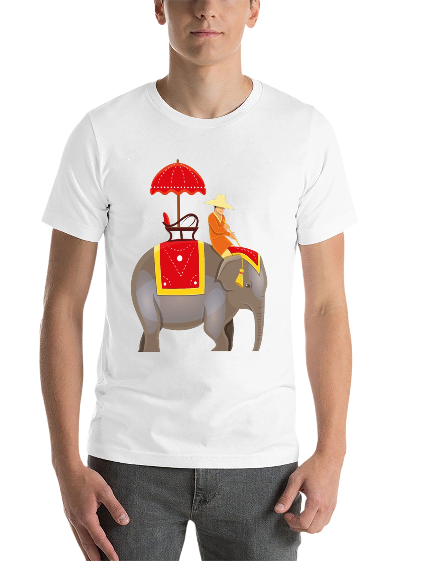 Elephant Rider Graphic Tee - Unique Design