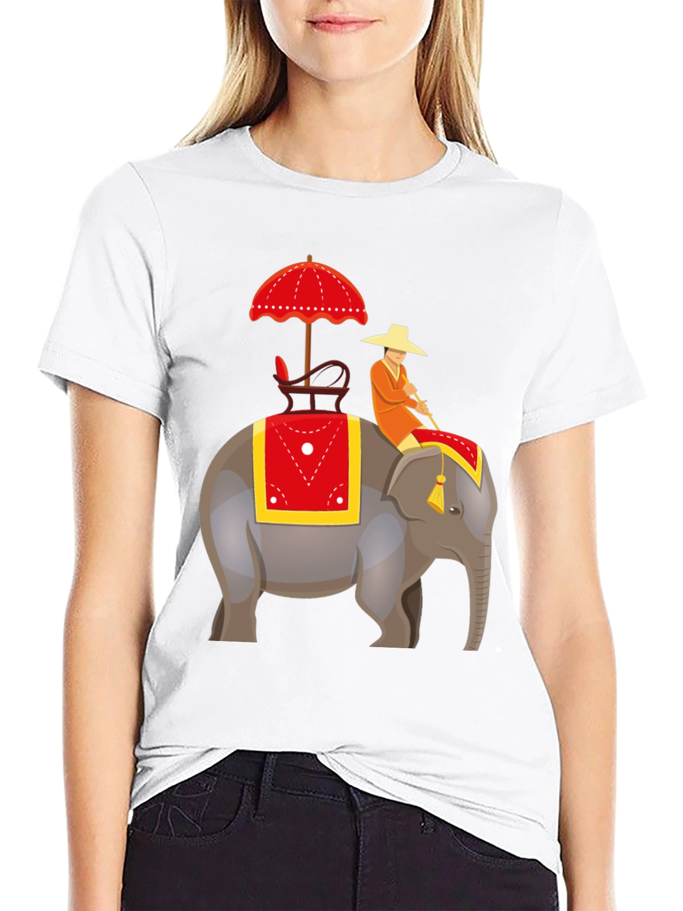Elephant Rider Graphic Tee - Unique Design