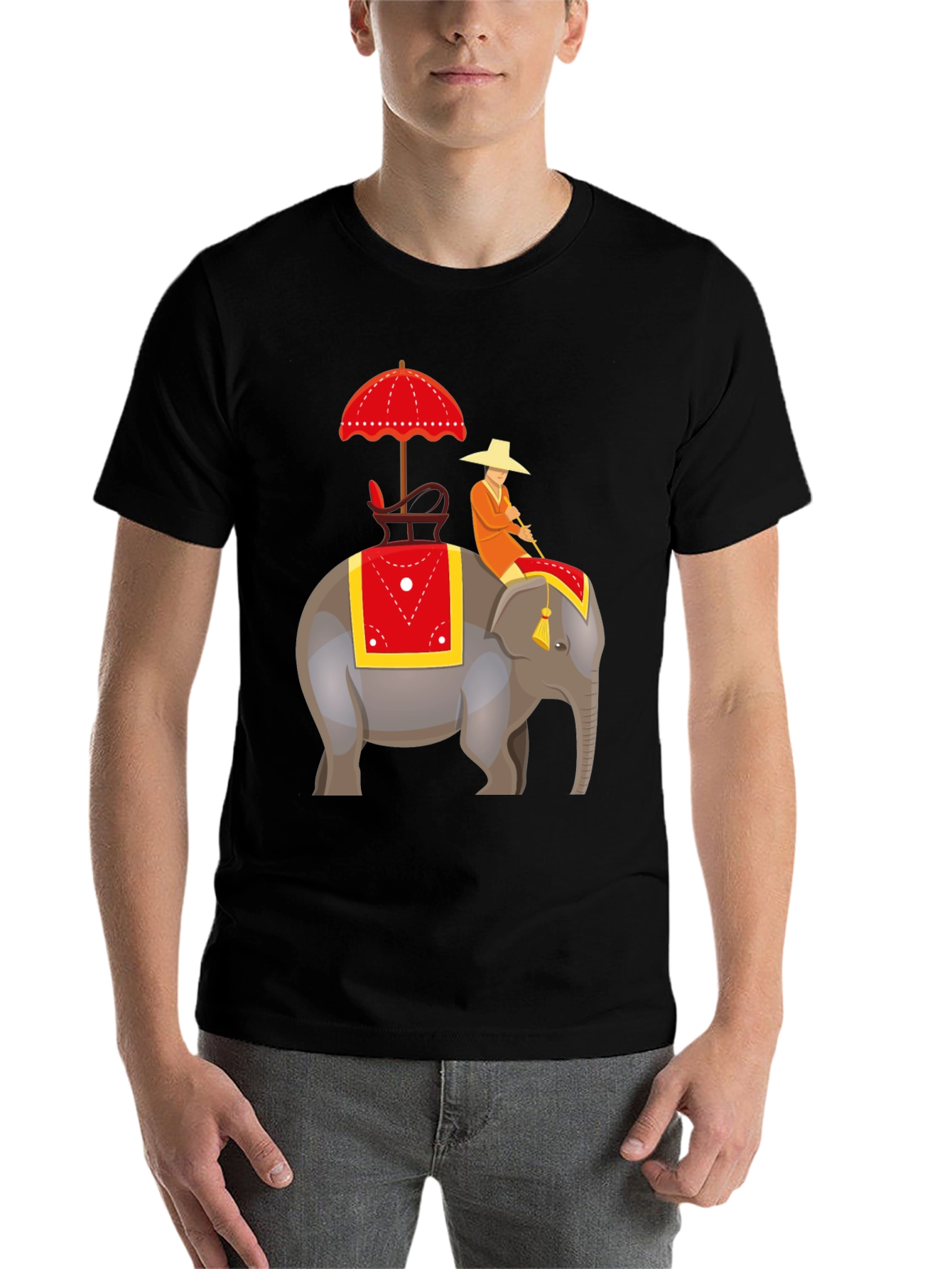 Elephant Rider Graphic Tee - Unique Design