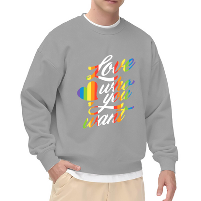 Love Who You Want Rainbow Heart Crewneck Sweatshirt, Pride Equality Pullover, LGBTQ Gift