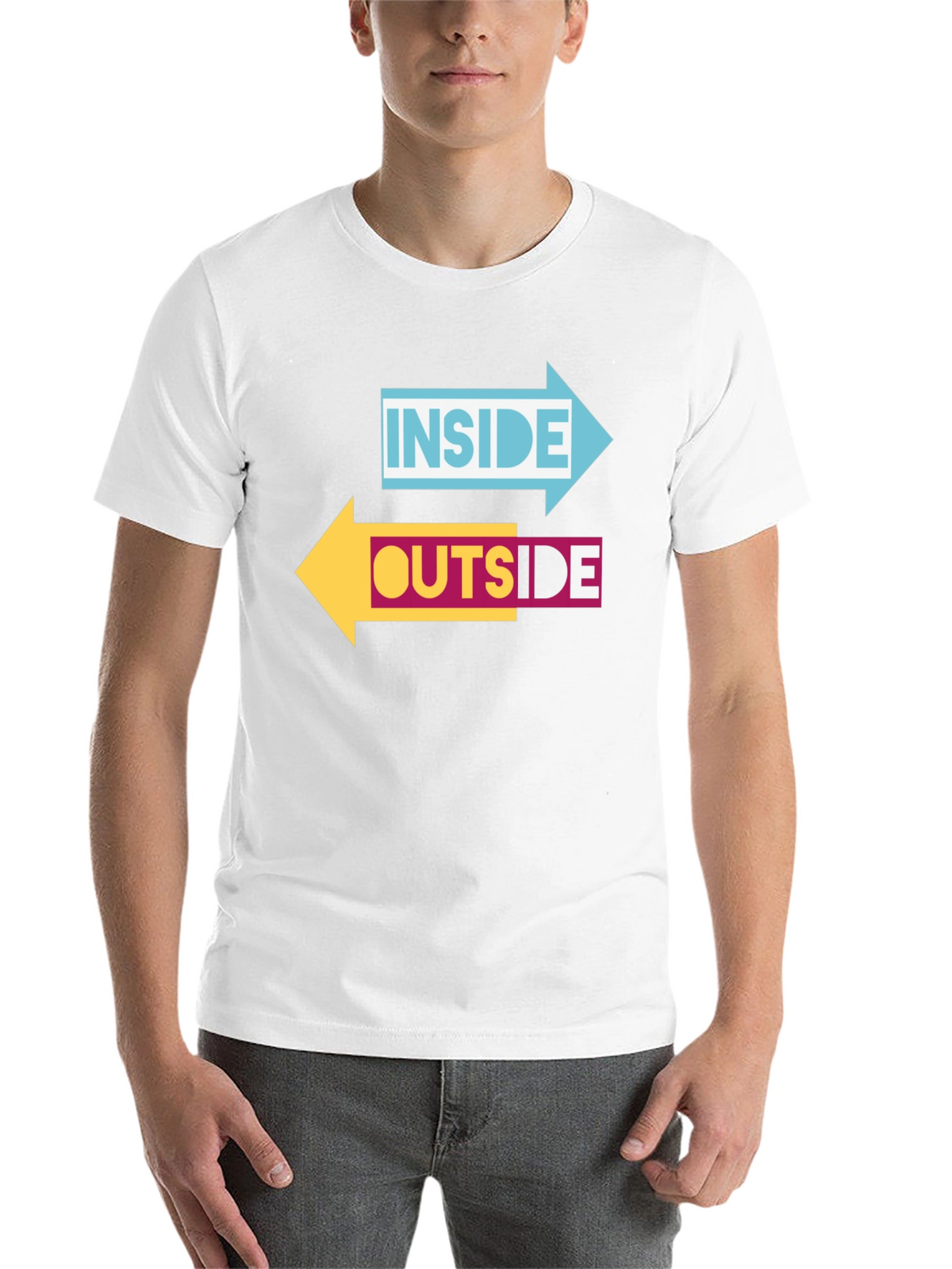Inside Outside Arrow Graphic Black T-Shirt