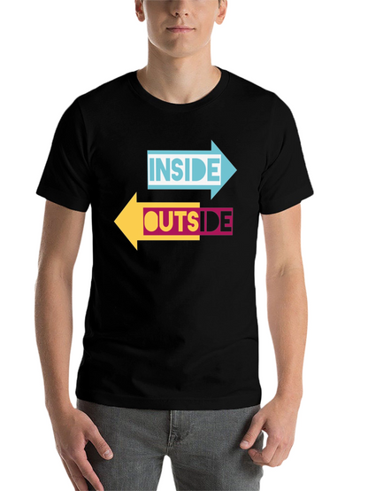 Inside Outside Arrow Graphic Black T-Shirt