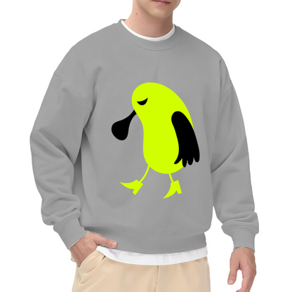 Discover This Cute Minimalist Cartoon Bird Crewneck Sweatshirt With a Whimsical and Quirky Artistic Design