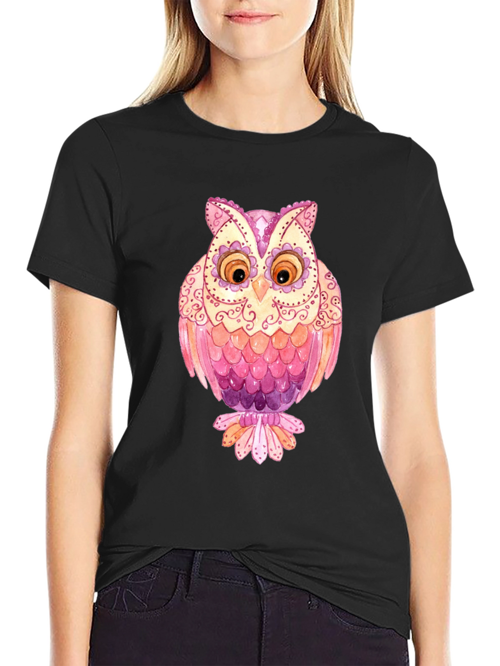 Owl Graphic T-Shirt - Mens Black Tee