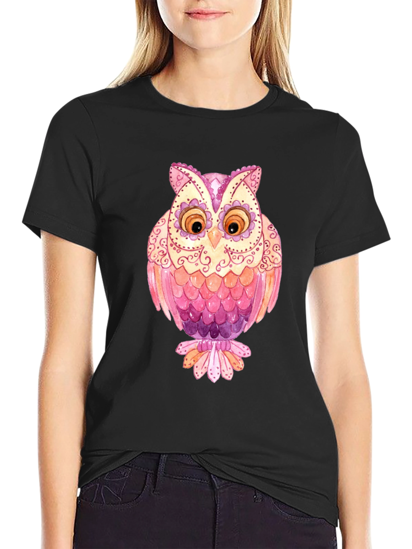 Owl Graphic T-Shirt - Mens Black Tee