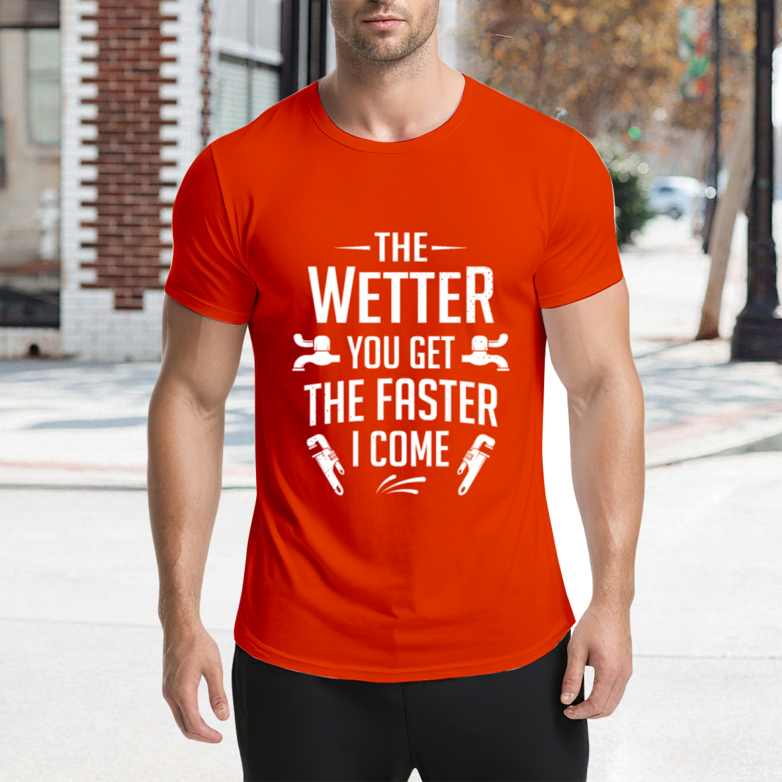 Funny Plumber Pun The Wetter You Get The Faster I Come Tee