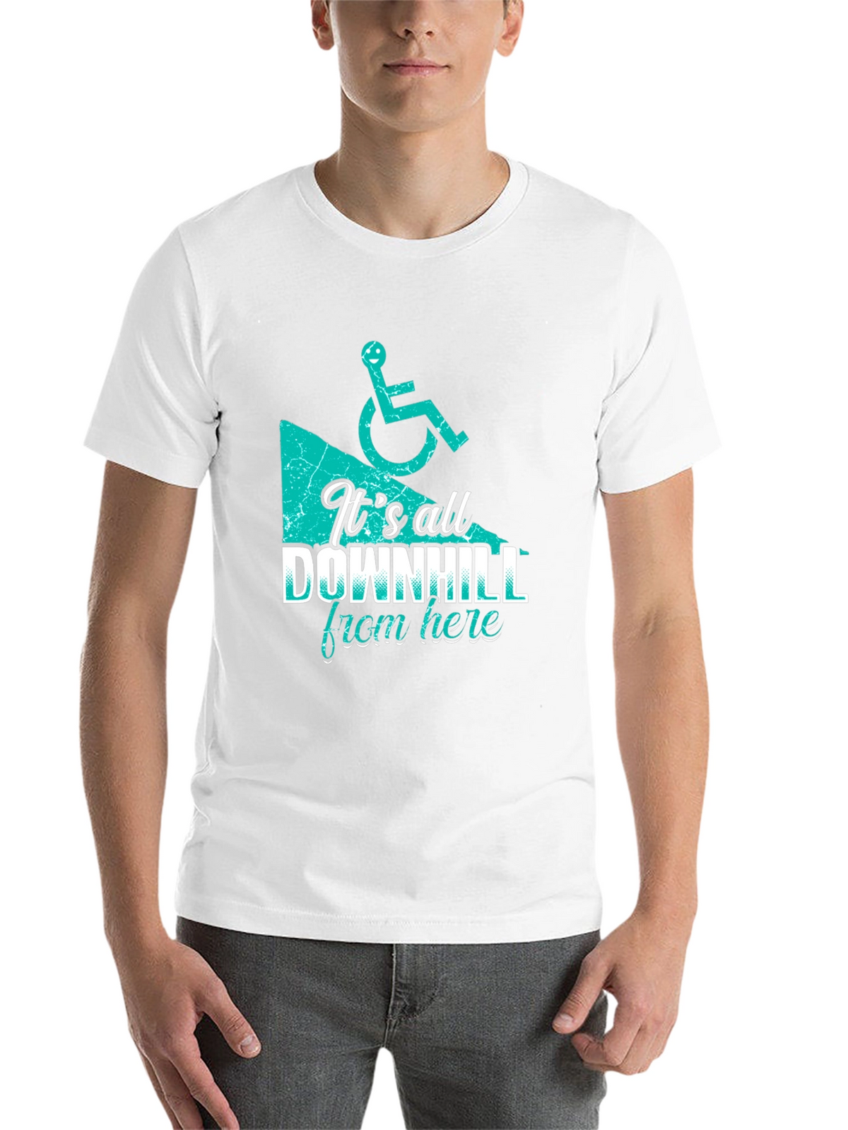 Its All Downhill From Here - Funny T-Shirt