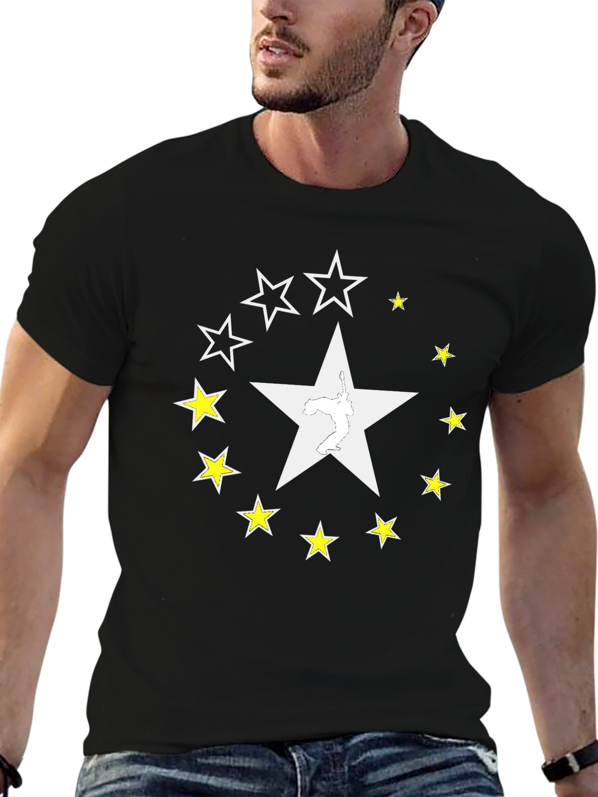 Star Circle Black T-Shirt