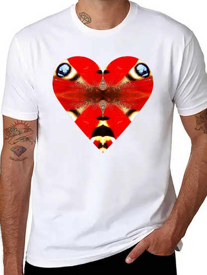 Heart Butterfly Wing Graphic Tee - Black