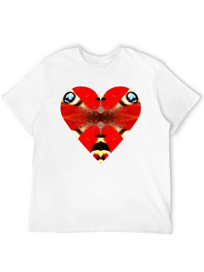 Heart Butterfly Wing Graphic Tee - Black