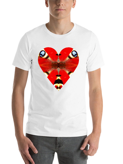 Heart Butterfly Wing Graphic Tee - Black