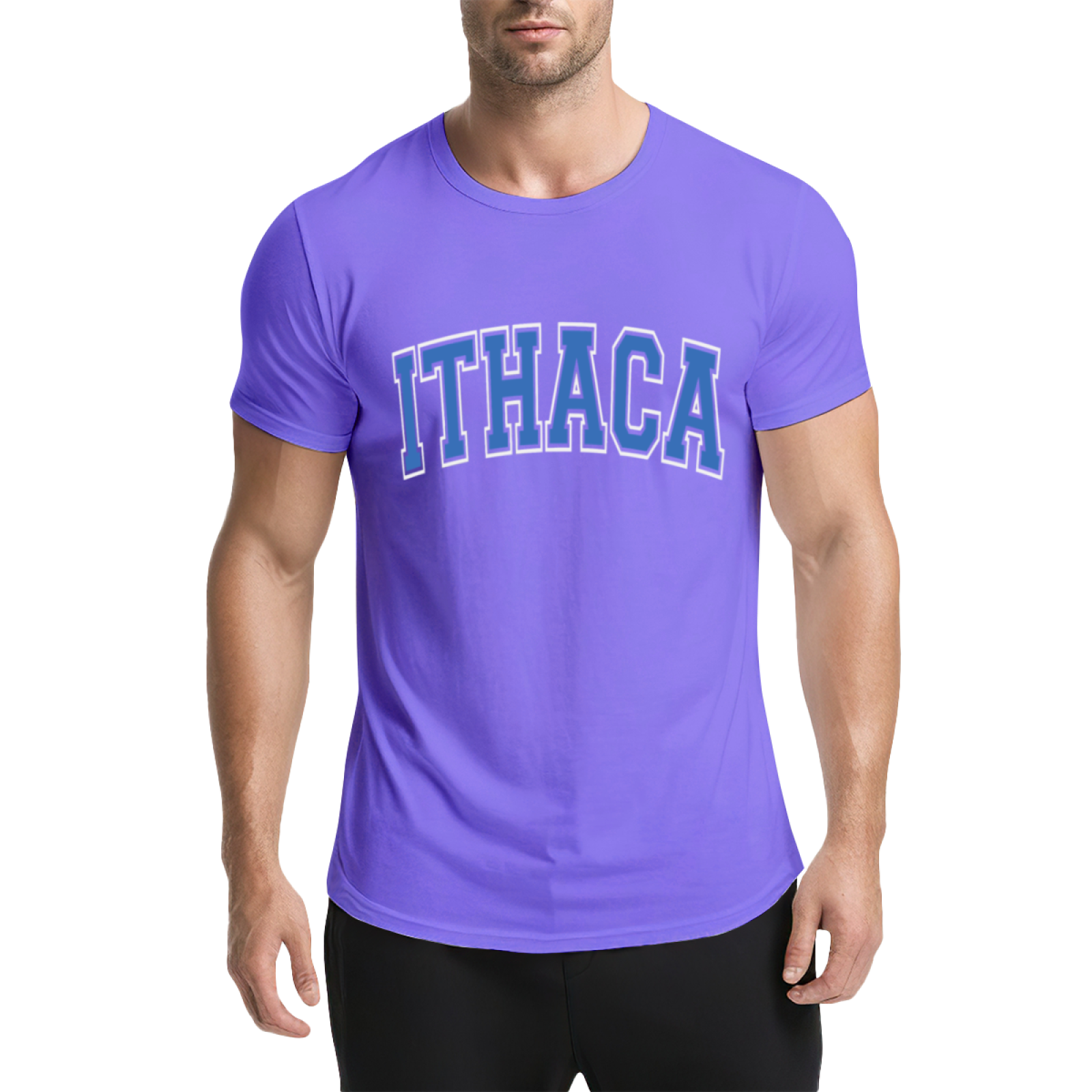 Vintage Ithaca College Letter Print Grey T-Shirt, Preppy Campus Couple Casual Top