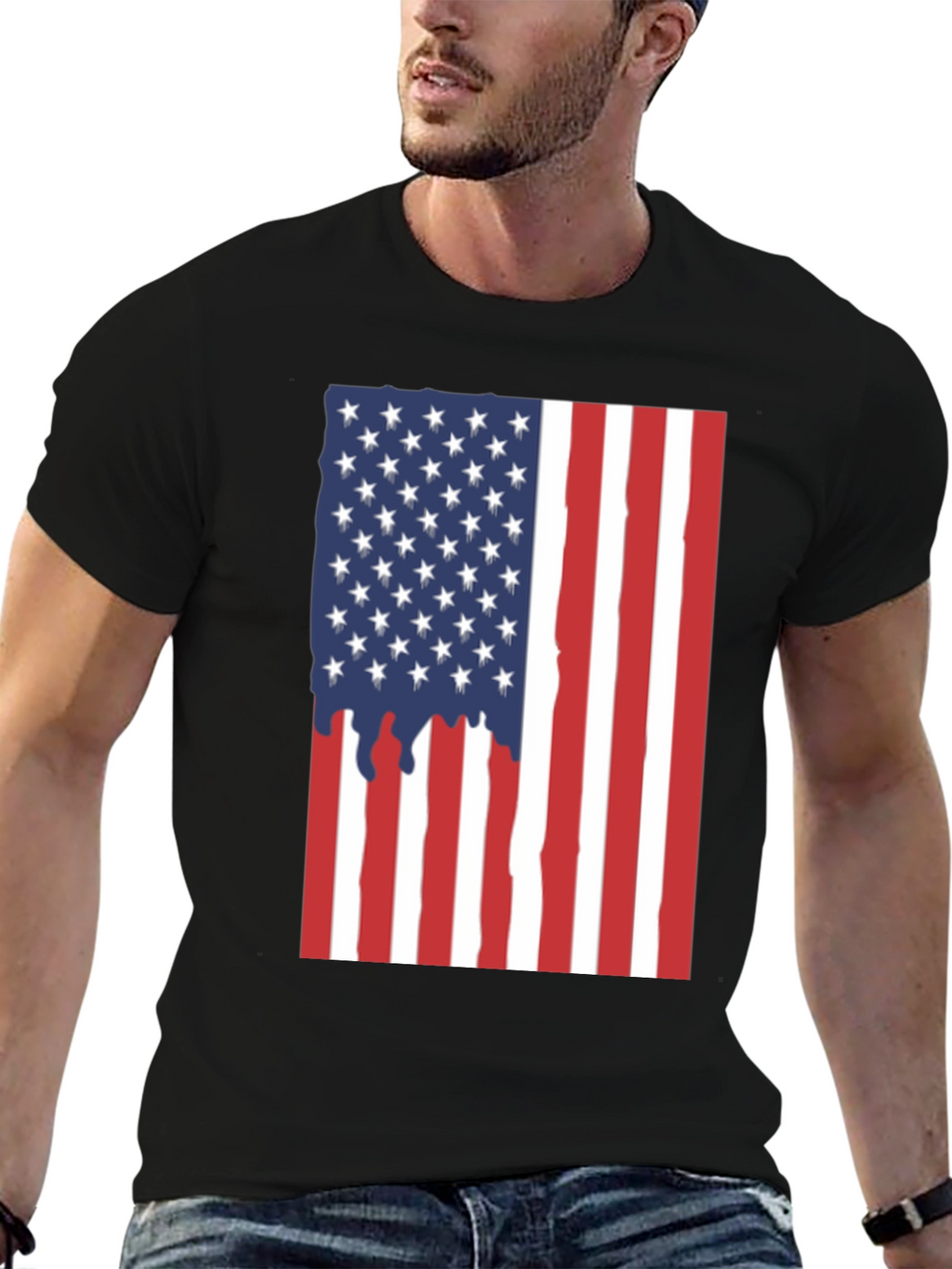 American Flag Dripping T-Shirt - Patriotic USA Pride Tee