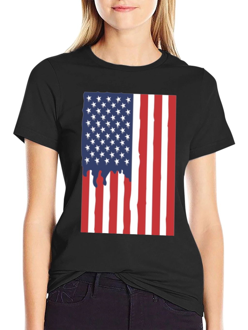 American Flag Dripping T-Shirt - Patriotic USA Pride Tee