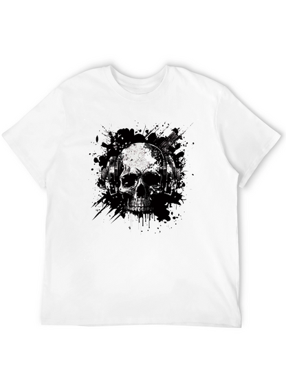 Skull & Headphones Graphic Tee - Edgy Style