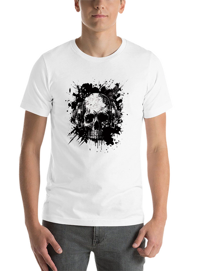 Skull & Headphones Graphic Tee - Edgy Style