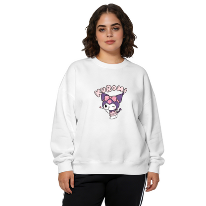 Wink?Blow Kiss Kuromi Cartoon Crewneck Sweatshirt