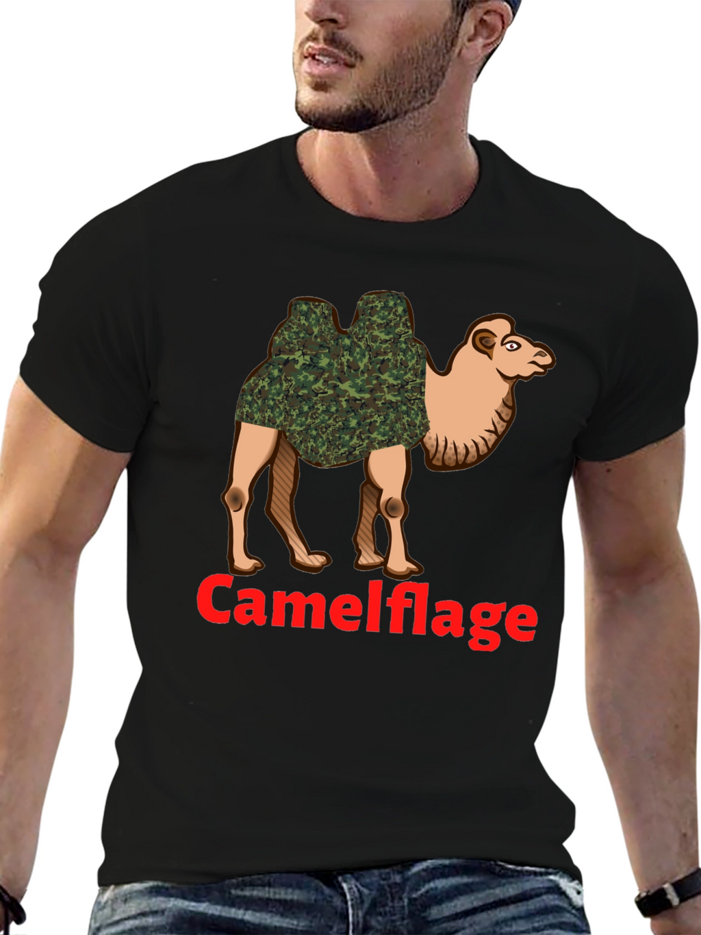 Camel Camouflage Graphic T-Shirt