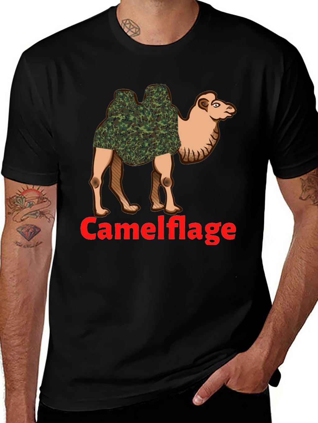 Camel Camouflage Graphic T-Shirt