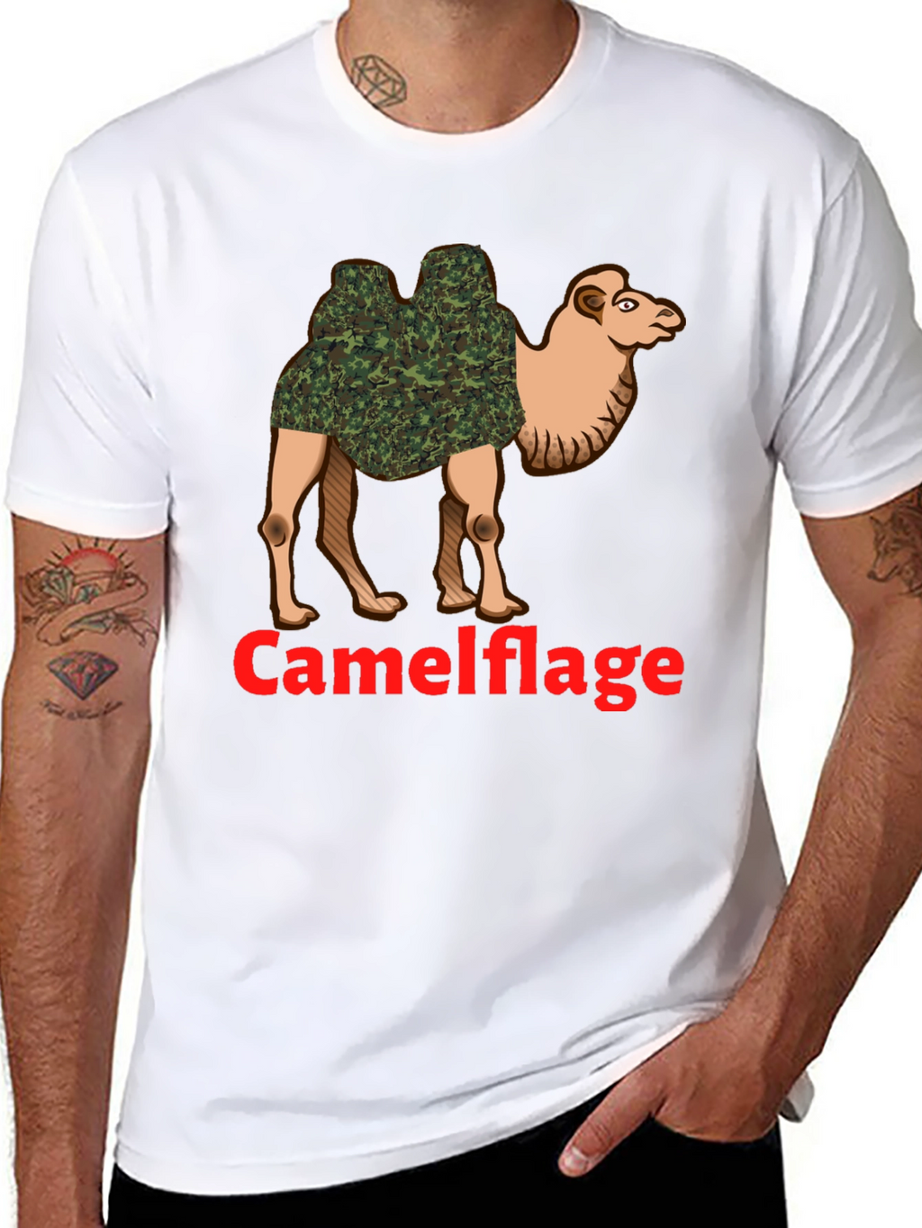 Camel Camouflage Graphic T-Shirt