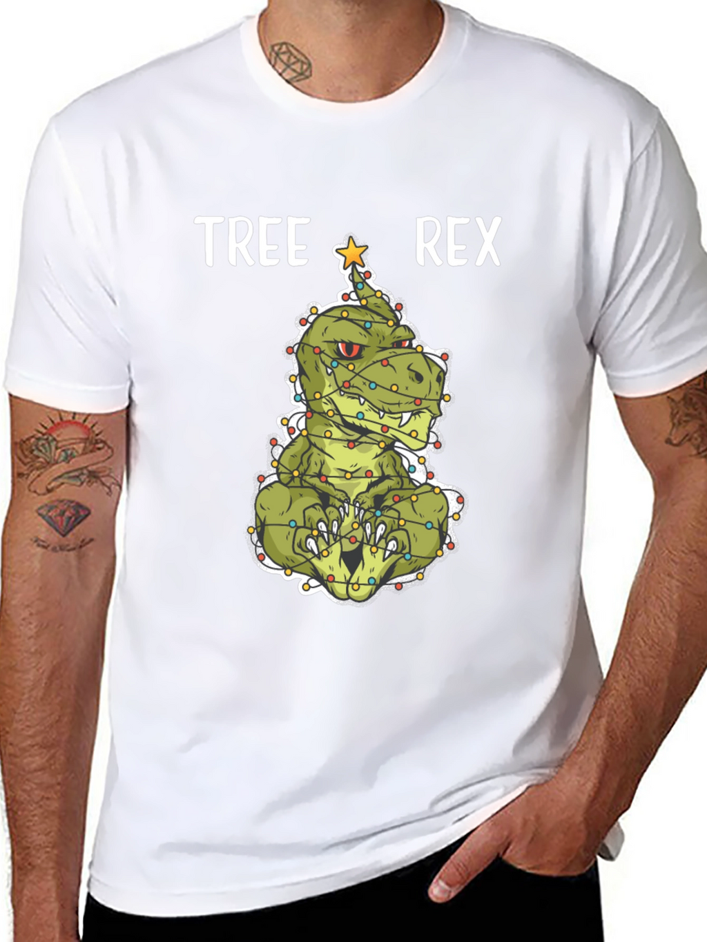 Tree Rex Christmas T-Shirt - Holiday Dinosaur Tee