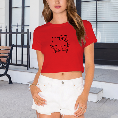 Playful Pochacco Little Bee Casual Crop Tee