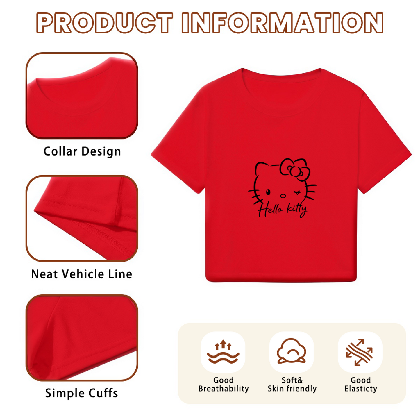Playful Pochacco Little Bee Casual Crop Tee